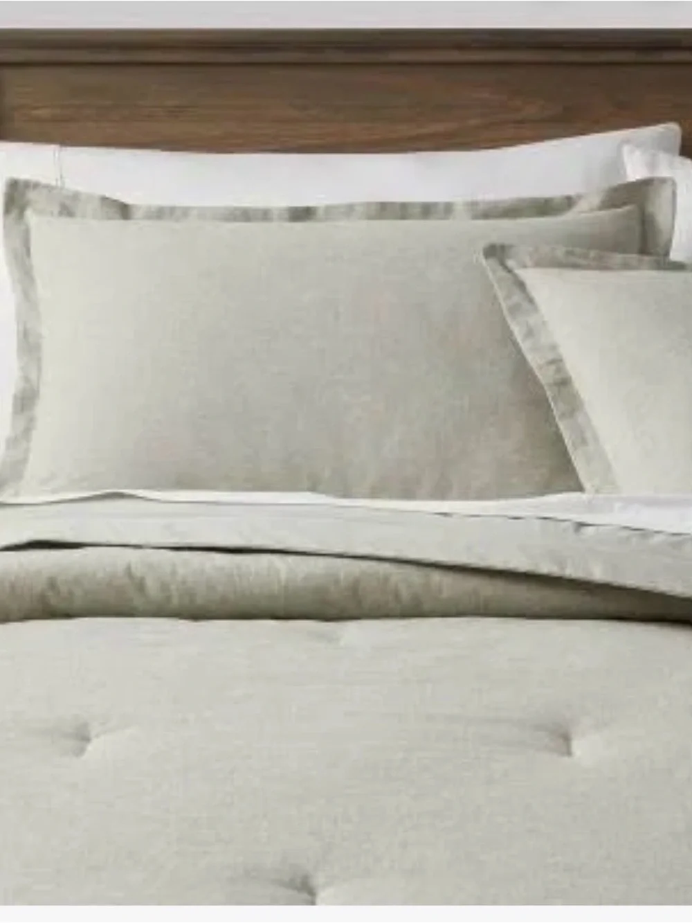 Threshold Cotton Linen Chambray Comforter Set in Moss Green, sized Full/Queen